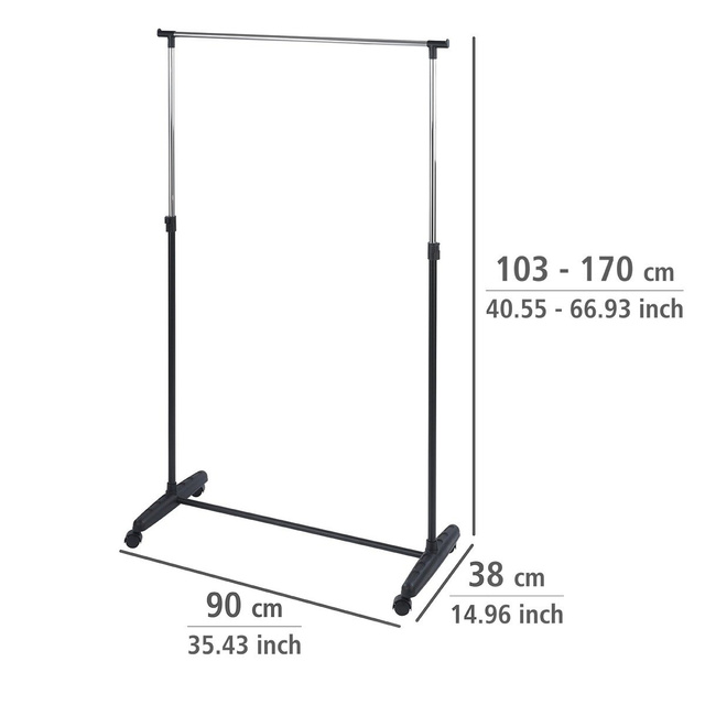 Suport mobil pentru haine MILKEY - dulap pe roți, WENKO