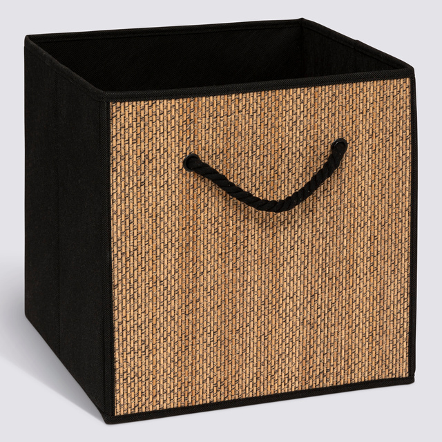 Recipient textil pentru depozitarea STEMY, cu mânere, 31 x 31 x 31 cm, negru