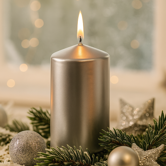 Lumanare cilindrica, lucioasa, 12 cm