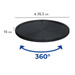 Organizer pentru bucătărie, LAZY SUSAN, metalic, Ø 26,5 cm, WENKO, negru