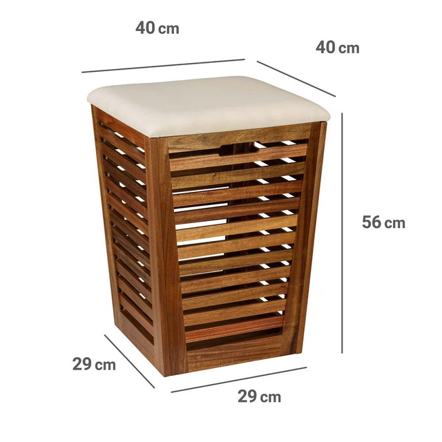 Coș de rufe cu șezut FONDI, înălțime 56 cm
