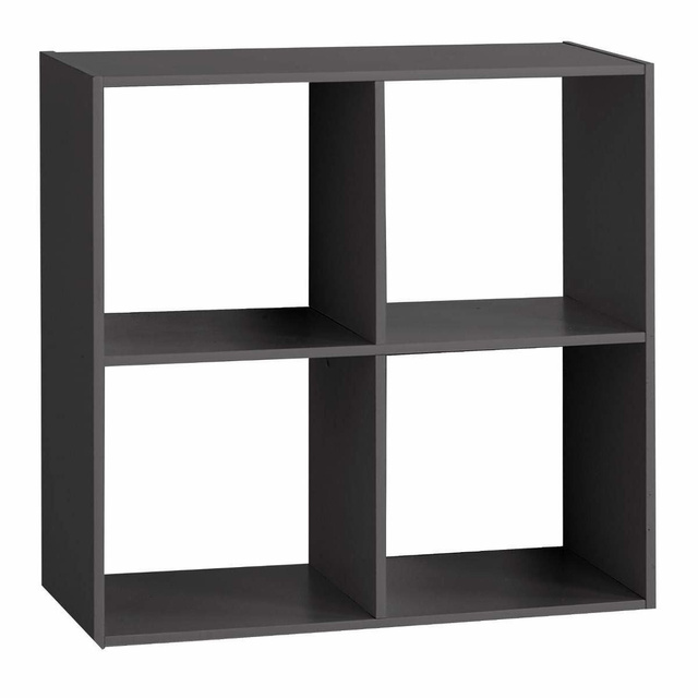 Raft decorativ cu 2 compartimente, inaltime 67,6 cm, negru