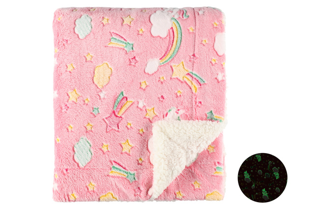 Cuvertură de pat pentru copii GLOW, luminoasă în întuneric, 125 x 150 cm