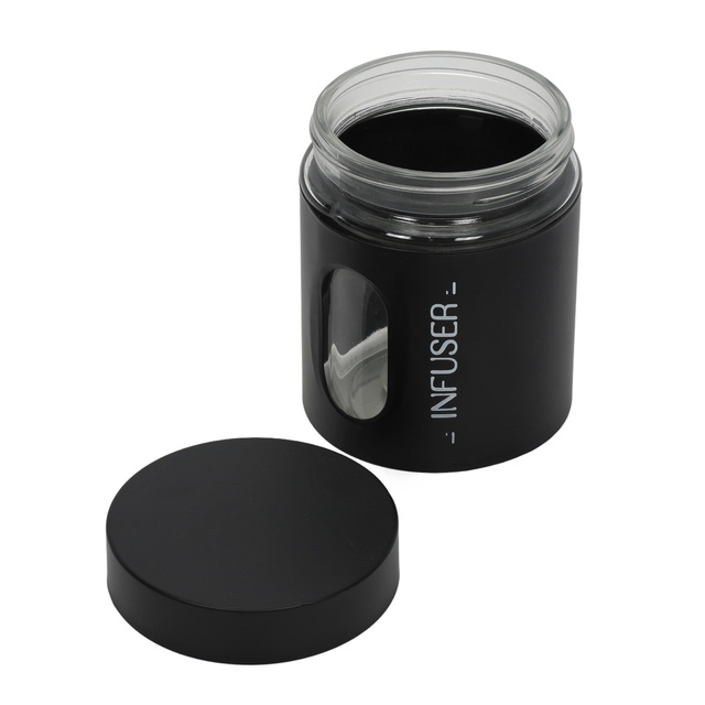 Recipient alimentar din sticla NEGRU, 600 ml