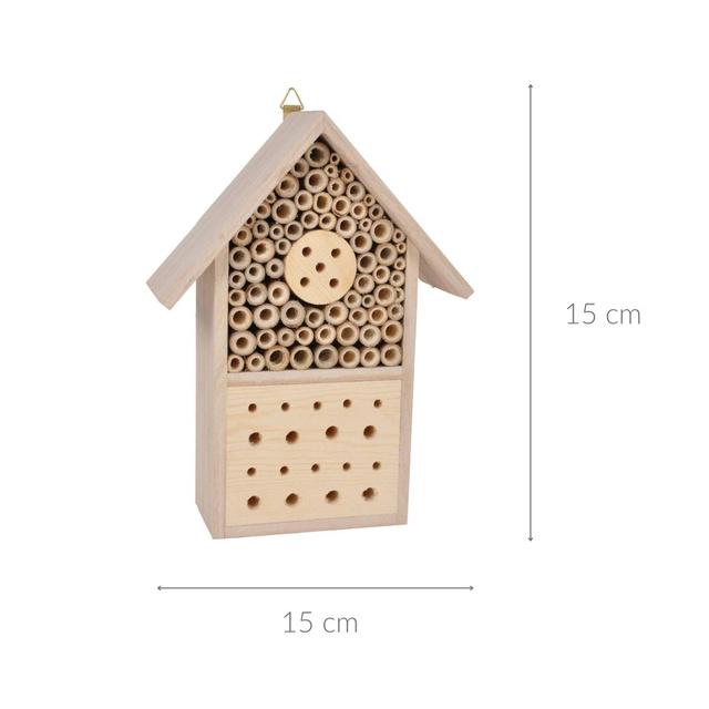 Casuta din lemn pentru insecte SANS, 15 x 15 cm