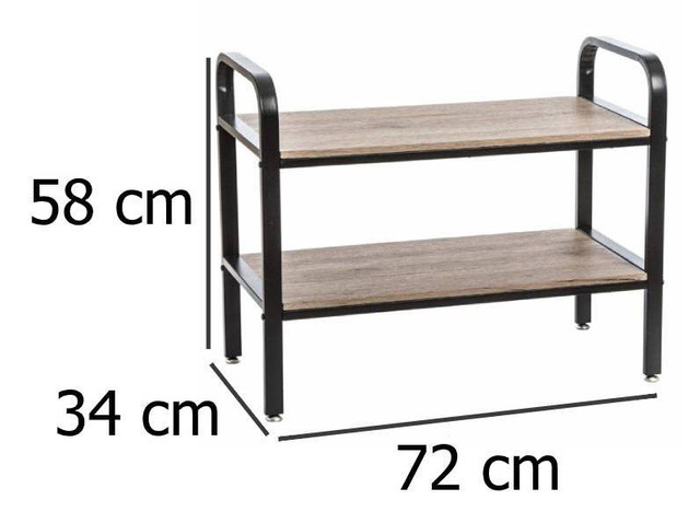 Raft pantofi, încălțăminte, pe 2 niveluri pentru 7 perechi, din lemn