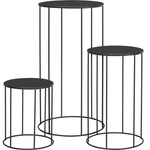 Suporturi rotunde din metal pentru flori în stil loft LOCUS, set de 3 suporturi pentru plante