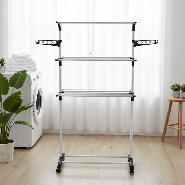 Uscător vertical pentru rufe cu loc pentru umerașe, 160 cm, ALTO