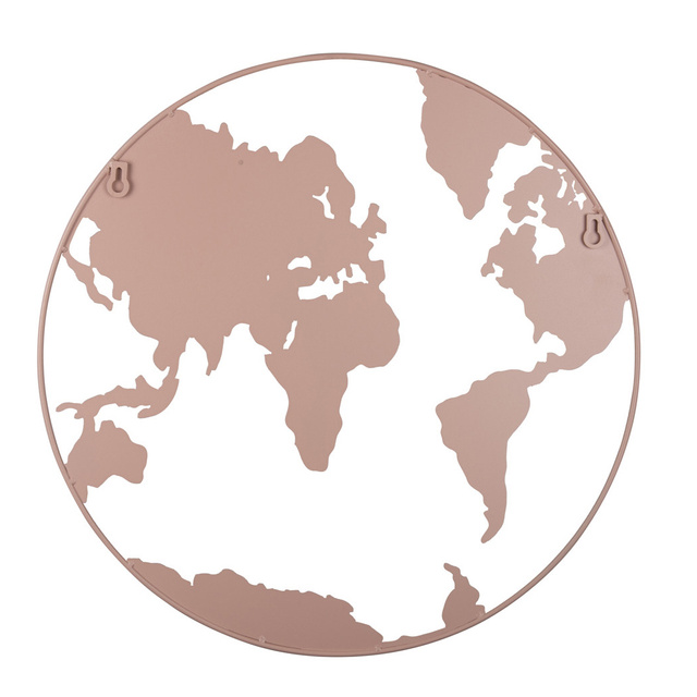 Tablou metalic, forma Pamant, WORLD, Ø 50 cm