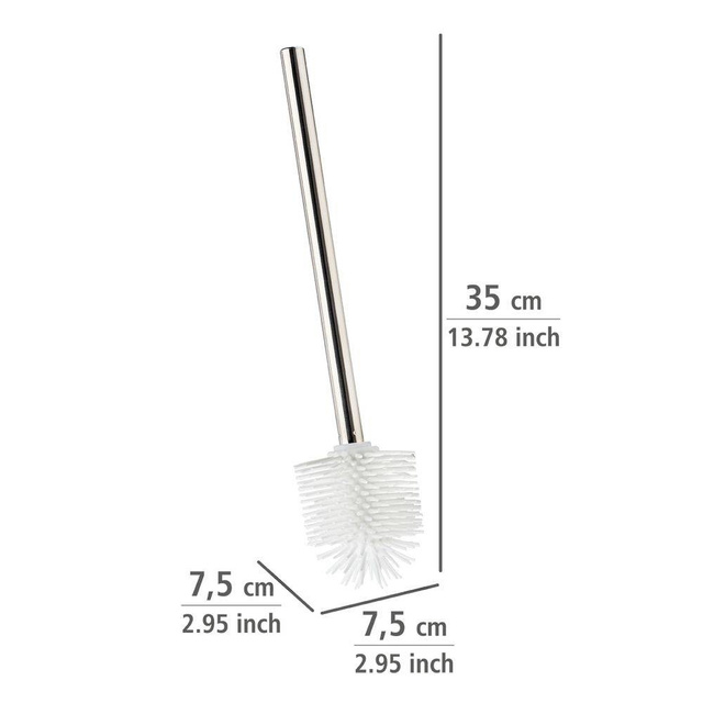 Perie WC din silicon 7,5 cm, Alb, 35x7,5x7,5 cm, Wenko