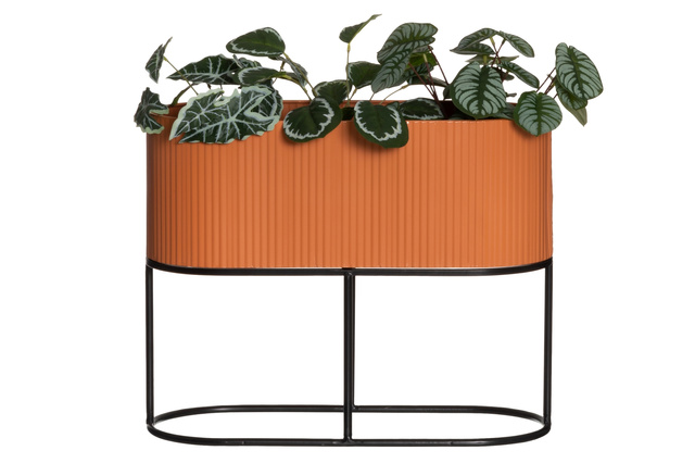 Suport de flori oval metalic, inaltime 40 cm