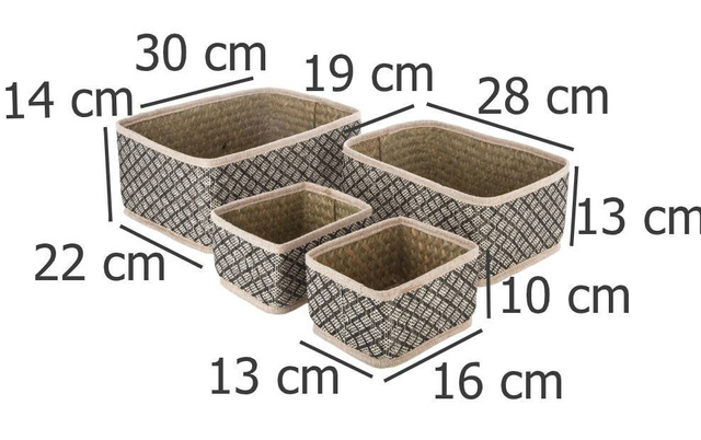 Set patru cosuri decorative din rachita, set complet