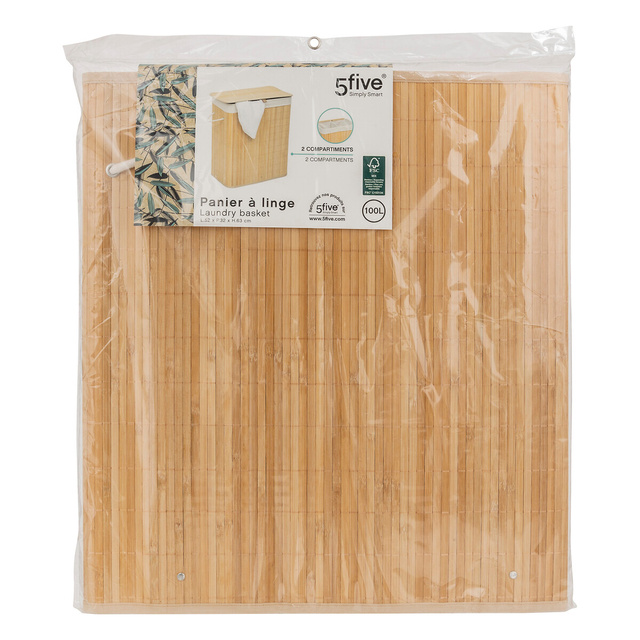 Coș de rufe din bambus, 100L