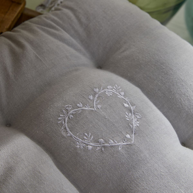 Perna quilted pentru scaun CONSTANCE, din bumbac, cu legături, 40 x 40 cm