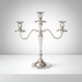 Candelabru cu trei brațe, argintiu, 30 cm, model 2