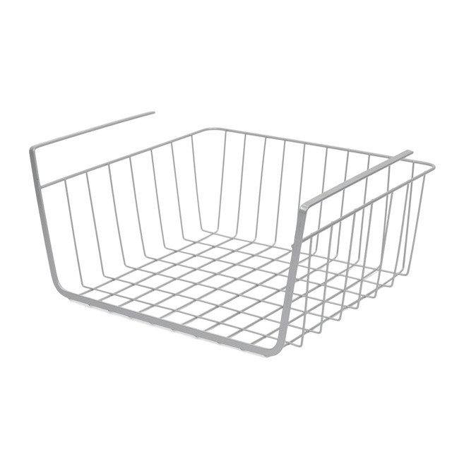 Coș suspendat pentru fructe, metalic, gri deschis, 30 x 25,5 x 14 cm