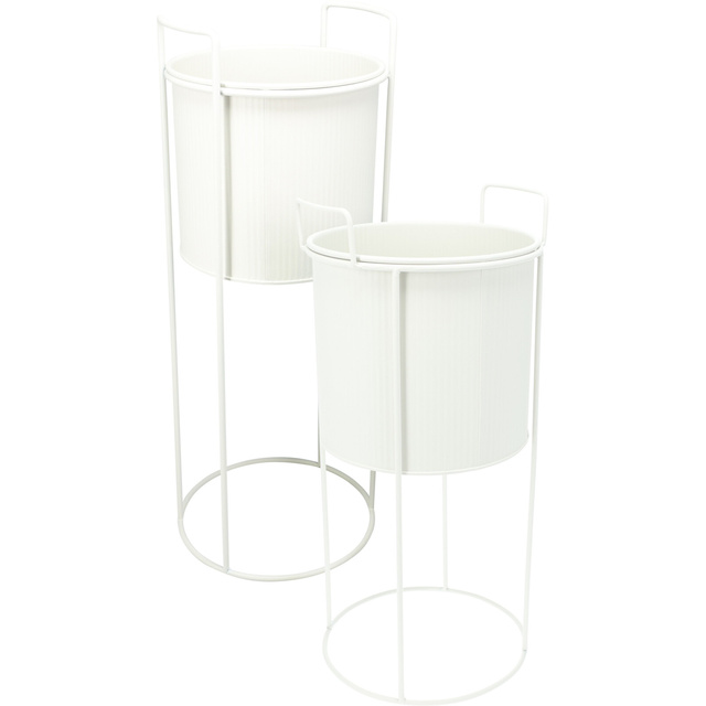 Ghivece metalice IDEM, 2 bucăți, alb