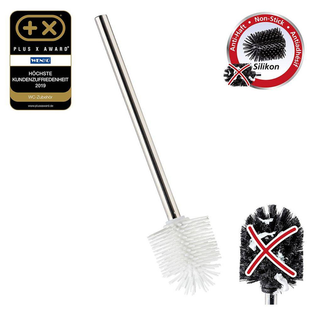 Perie WC din silicon 7,5 cm, Alb, 35x7,5x7,5 cm, Wenko