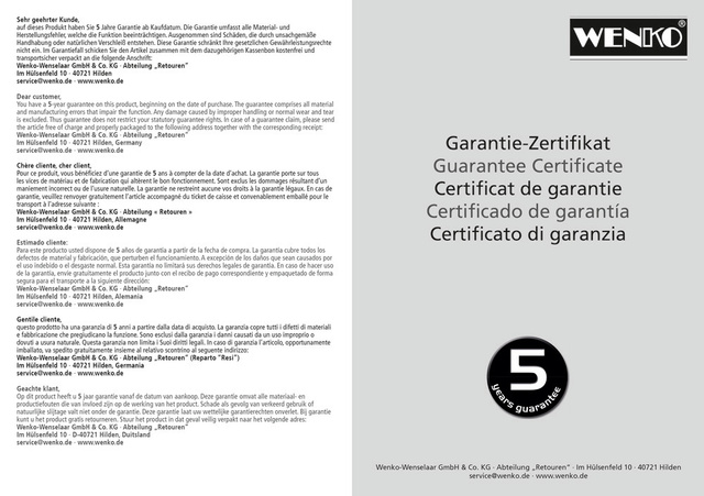 Bara de dus telescopica LUZ, Ø 2,8 cm, 110-185 cm, crom, WENKO