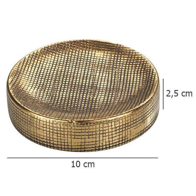 Săpuniera din ceramică RIVARA, auriu, WENKO