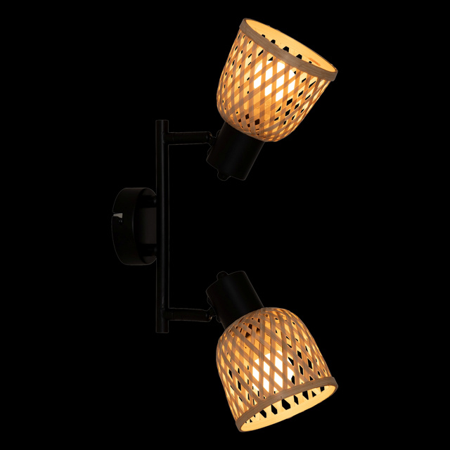 Lămpi de tavan LIO 2 abajururi din bambus împletit, 2 x Ø 17 cm