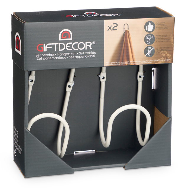 Suport pentru prosoape, 2 buc, 7 x 6 x 15,5 cm