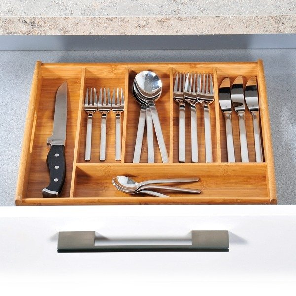 Insert tacamuri, organizator bambus pentru sertare, KESPER