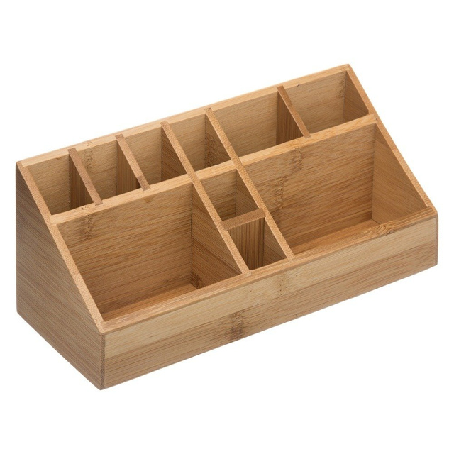 Organizator din bambus pentru ustensile, cosmetice, multifunctional, 100% bambus
