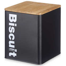 Recipient metalic pentru biscuiti Biscuit, capac din bambus