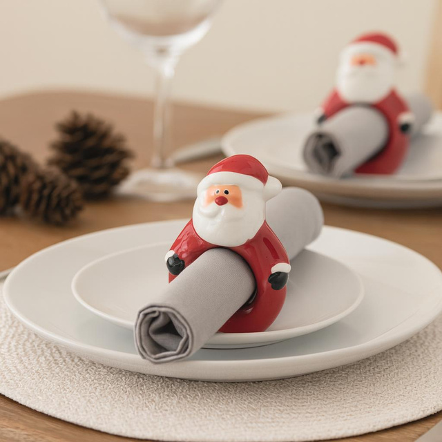 Inel pentru servetel din ceramica Mos Craciun