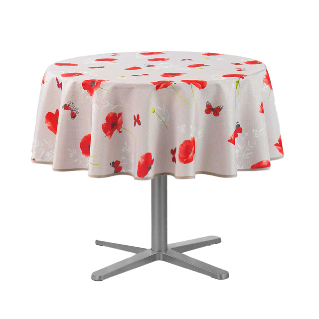Fata de masa rotunda SWEET POPPY, maci, Ø 180 cm