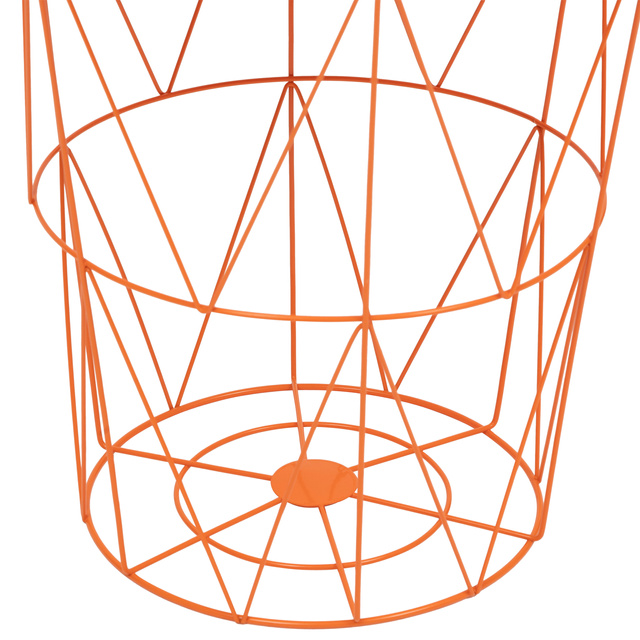 Măsuță de cafea tip coș KUMI, portocalie, Ø 37 cm