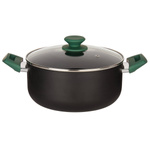 Oală din aluminiu Ø 24 cm cu capac din sticlă