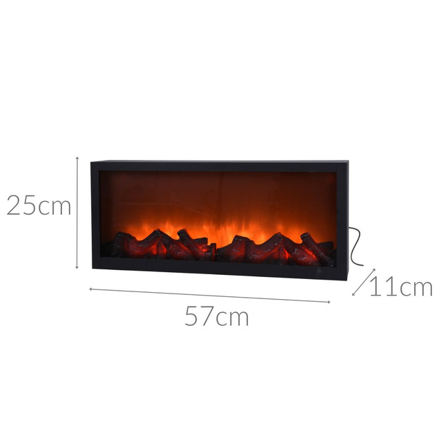 Șemineu cu LED artificial, decorare de Crăciun, 57 x 25 cm
