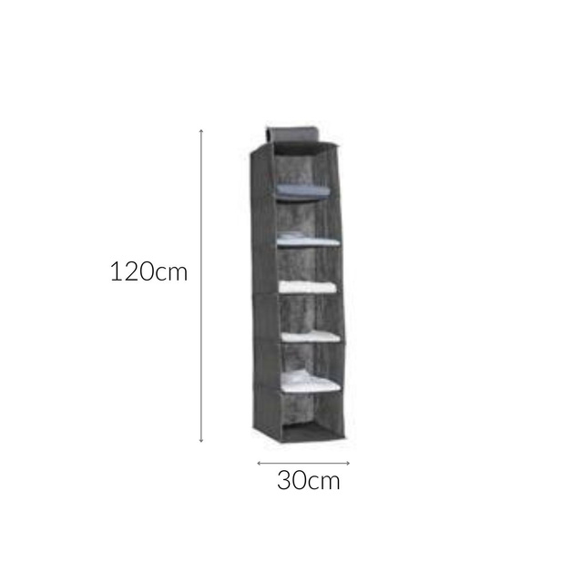 Organizator textil pentru garderoba, 6 compartimente, agatat