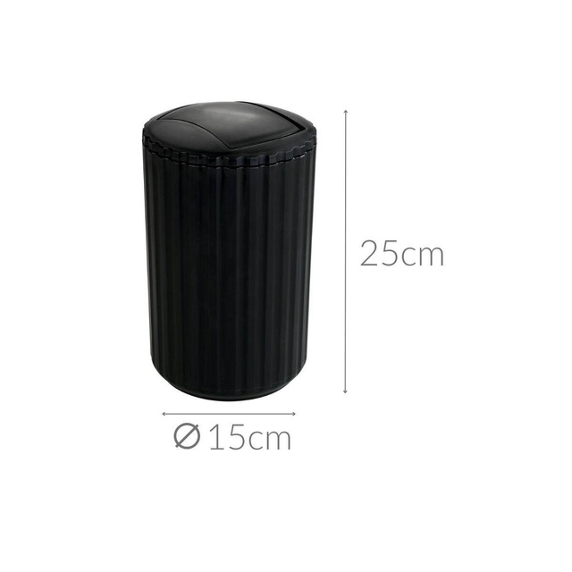 Coș de gunoi pentru baie, Swing Bin Allstar, culoare neagră, 3l
