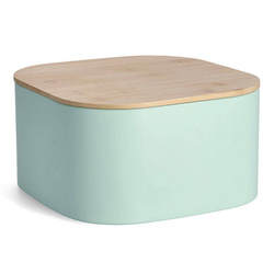 Cutie pentru paine, metalica cu capac din bambus, 26,5 cm