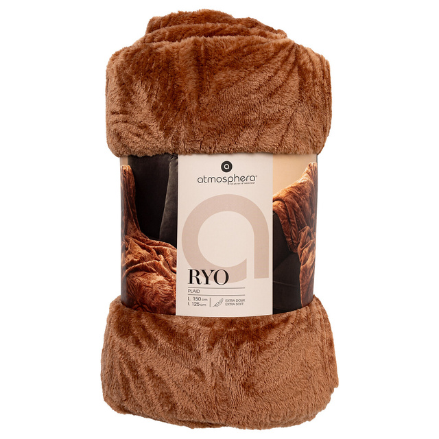 Pătură flanelată periată Ryo terracotta 125 x 150 cm