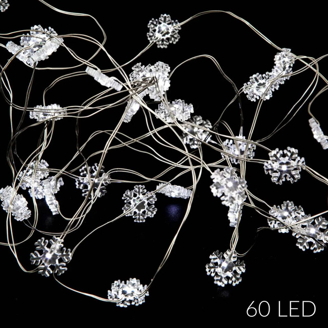 Ghirlanda luminosa fulg de nea, 60 LED-uri