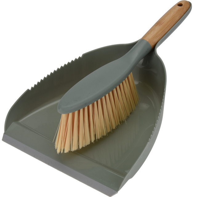 Mătură și recipient de praf din bambus 