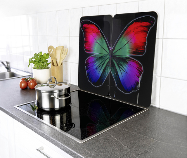 Plăci de sticlă de protecție BUTTERFLY BY NIGHT - 2 bucăți, WENKO