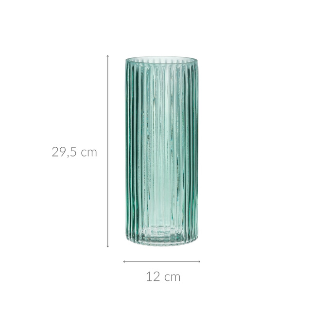 Vază din sticlă în dungi, 29,5 cm