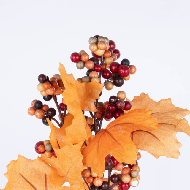 Ramură decorativă pentru aranjament, frunze de toamnă, 60 cm