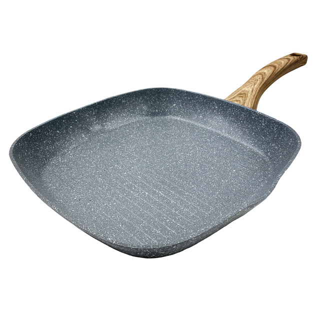 Tigaie patrata cu strat de piatra, 28 x 28 cm, aluminiu