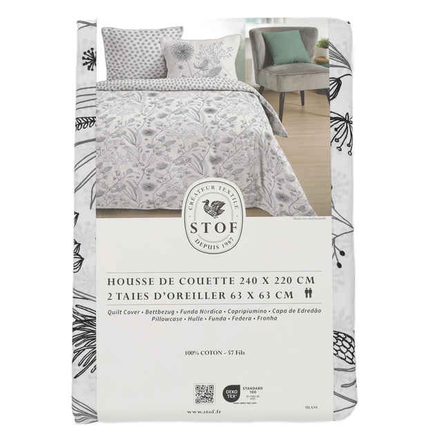 Set lenjerie de pat din bumbac, ULANI, 240 x 220 cm