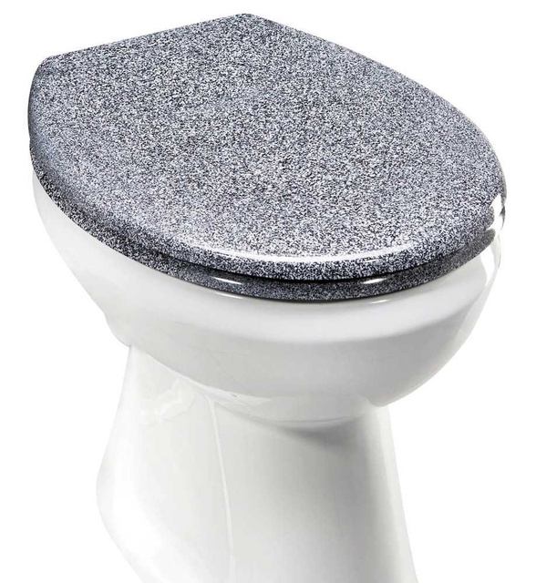 Capacul de toaletă OTTANA GRANIT - Duroplast, cu cădere lentă, WENKO, gri închis