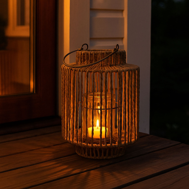 Lanterna împletită cu mâner, 19 x 25 cm