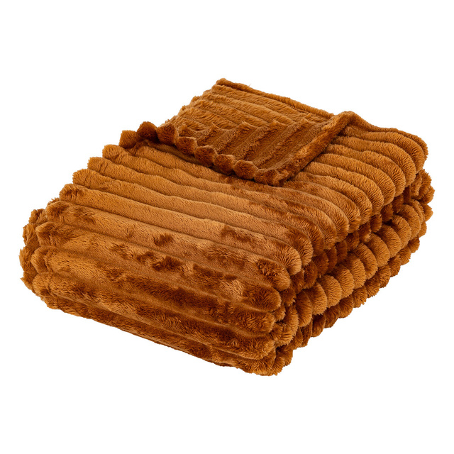 Pătură flanelată din cord 130 x 170 cm -albastră