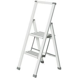 Scară din aluminiu, cu 2 trepte, WENKO, albă