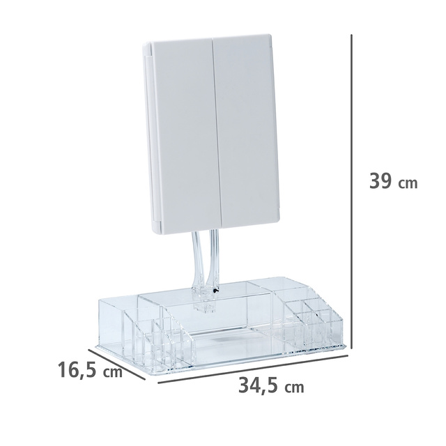 Oglindă cosmetică cu organizator FANANO LED, Wenko